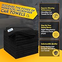 Vista 2 de HOMEXCEL Paquete de 12 paños de limpieza de microfibra, prémium, toallas de 16 x 16 pulgadas, paño de lavado ultraabsorbente, trapos sin pelusas ni