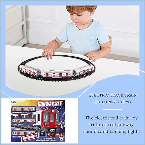 Miniatura 9 de Juego de tren de metro para niños  PVC 15.7x12.0x2.8 in  Tren eléctrico S-et, juego educativo de juguete estilo metro con luz y sonido  Juego de