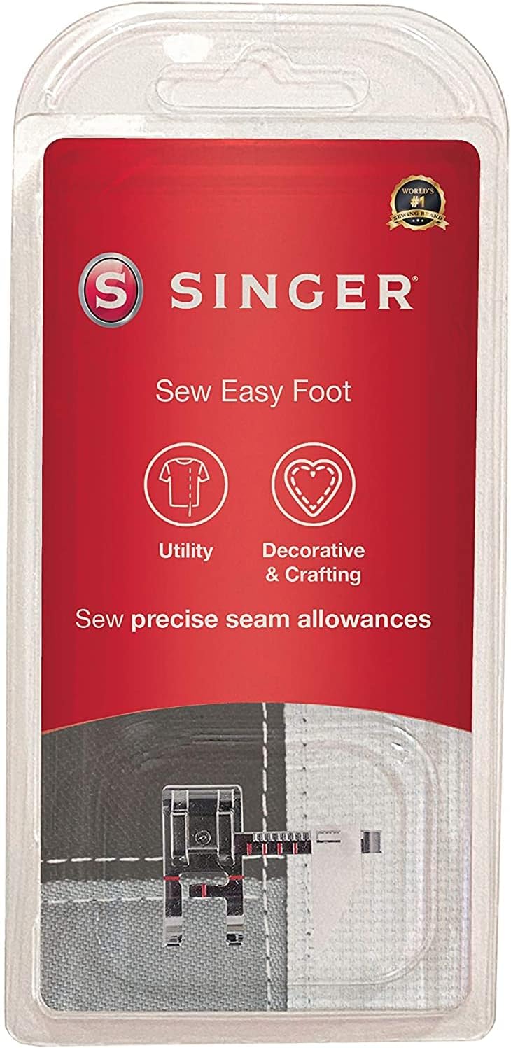 SINGER | Heavy Duty 4452 Sewing Machine, Gray & Sew Easy Foot, Sew perfectly straight lines with ease, Includes Ruler with Adjustable Guide to set seam allowance, Beautiful Topstitching