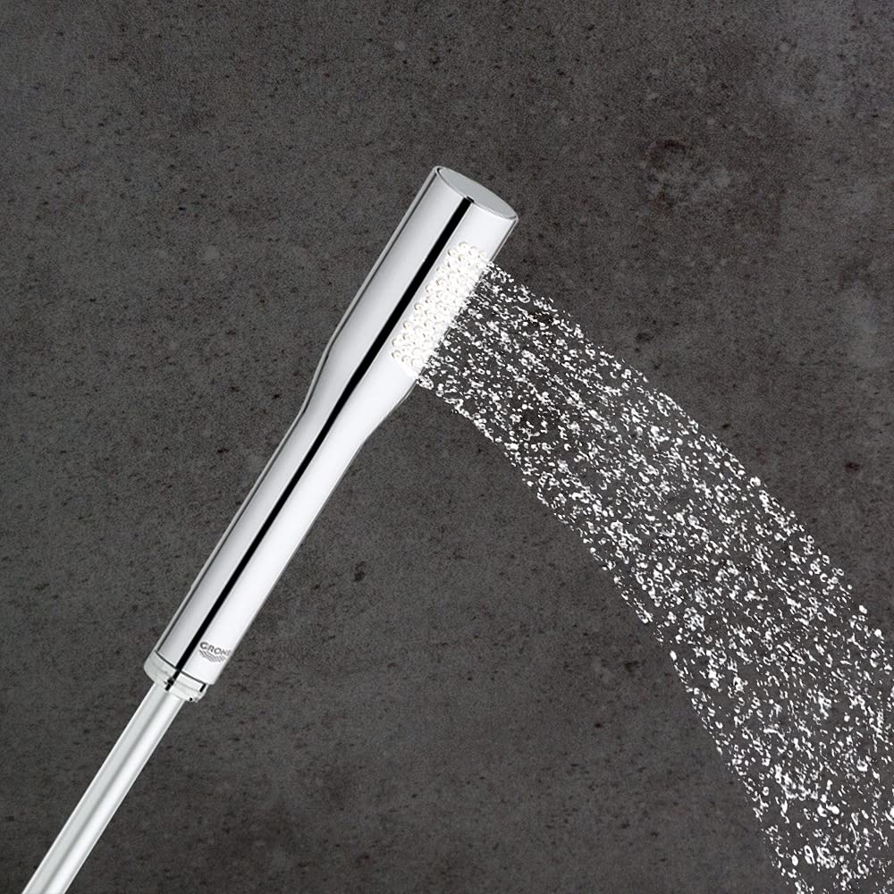 GROHE Get Stick Pommeau de douche 1 jet, Douchette Economie d'eau, Facile à installer et à nettoyer, Chromé, 27458000 (Import Allemagne)