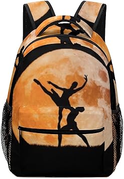 Amazon プリント バックパック リュック 流行り 高校生 大容量 ランドセル デイパック 通勤 通学 旅行 ハイキングに最適です バレエ カップル リュックサック