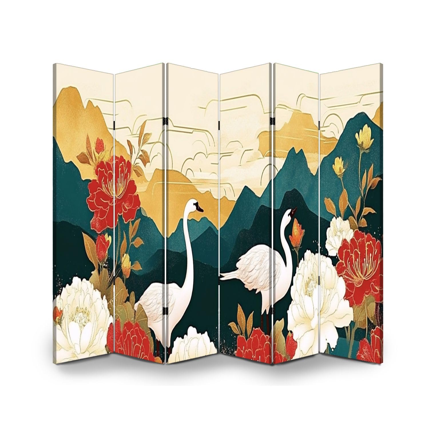 Amazon.com - Wood Screen Room Divider Luxury Gold Oriental Style