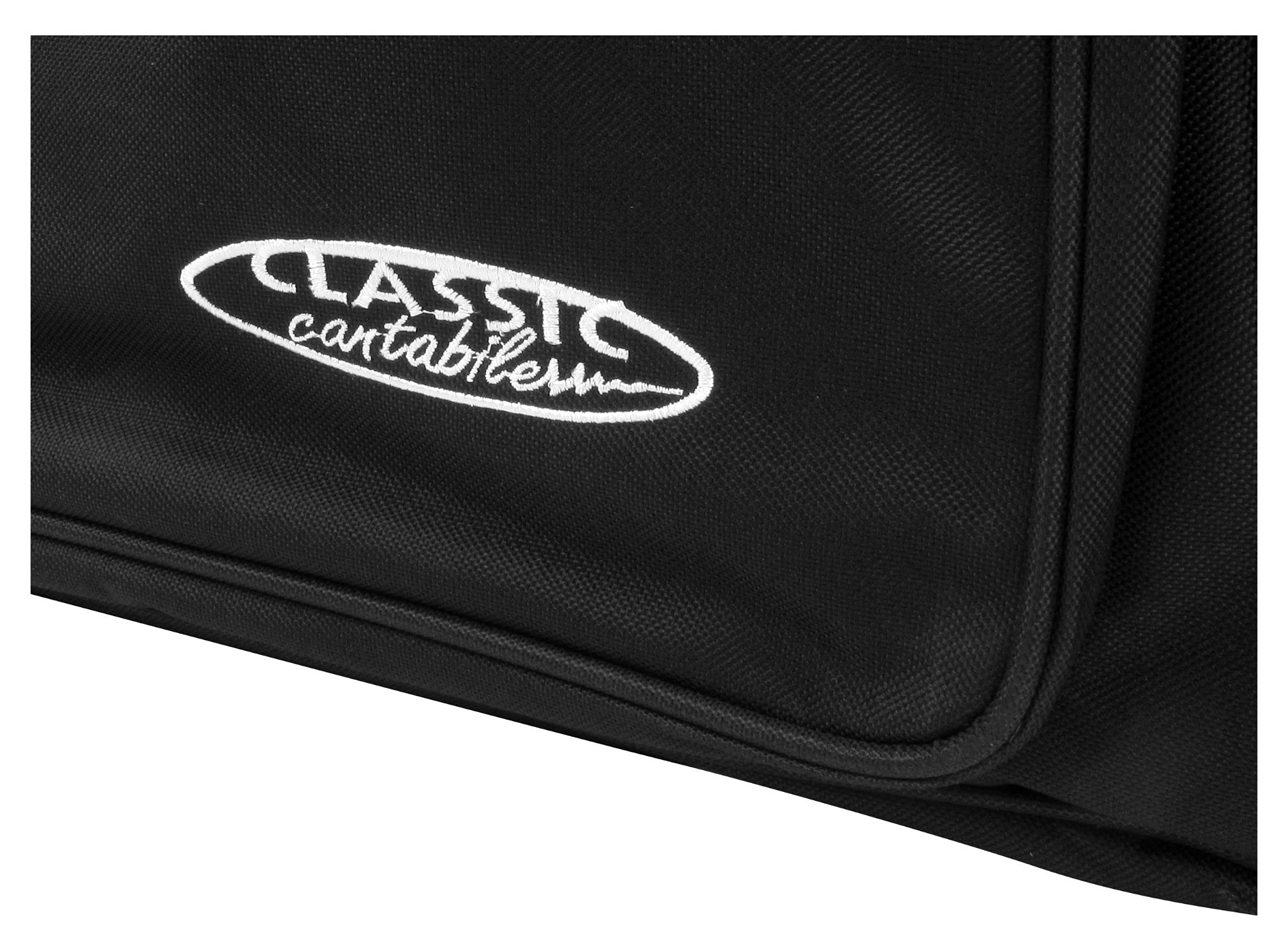 Classic Cantabile Funda para Teclado Tamaño E, Acolchado de Espuma Generoso | Tejido de nylon doblemente hilado y entrelazado, negro, Resistente al agua y a desgarros, Correas de mochila ajustables