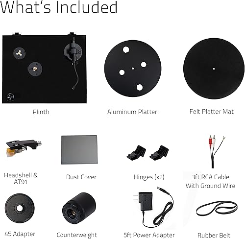 Miniatura 8 de Fluance RT80 Classic High Fidelity Vinyl Turntable Record Player with Audio Technica AT91 Cartridge Belt Drive Built-in Preamp Adjustable