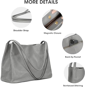 Kattee Leather Tote Purse for Women, Casual Hobo Shoulder Bag