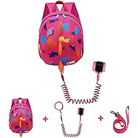 Vista 10 de DB Mochila de dinosaurio para niños pequeños con correa, bolsa de arnés para bebés para niños (verde)