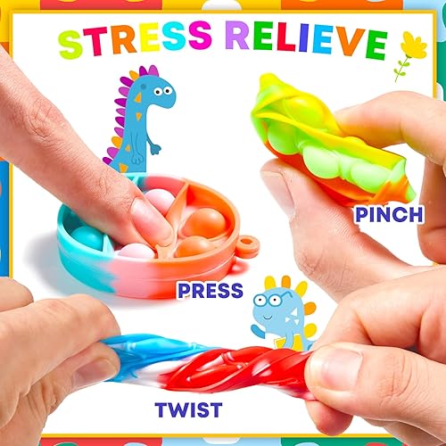 Miniatura 4 de FIDWOD Christmas Party Favors for Kids Mini Pop Keychain Toys Pack - Bubble Sensory Bulk Gifts for Boys & Girls - Stress Relief Classroom Supplies
