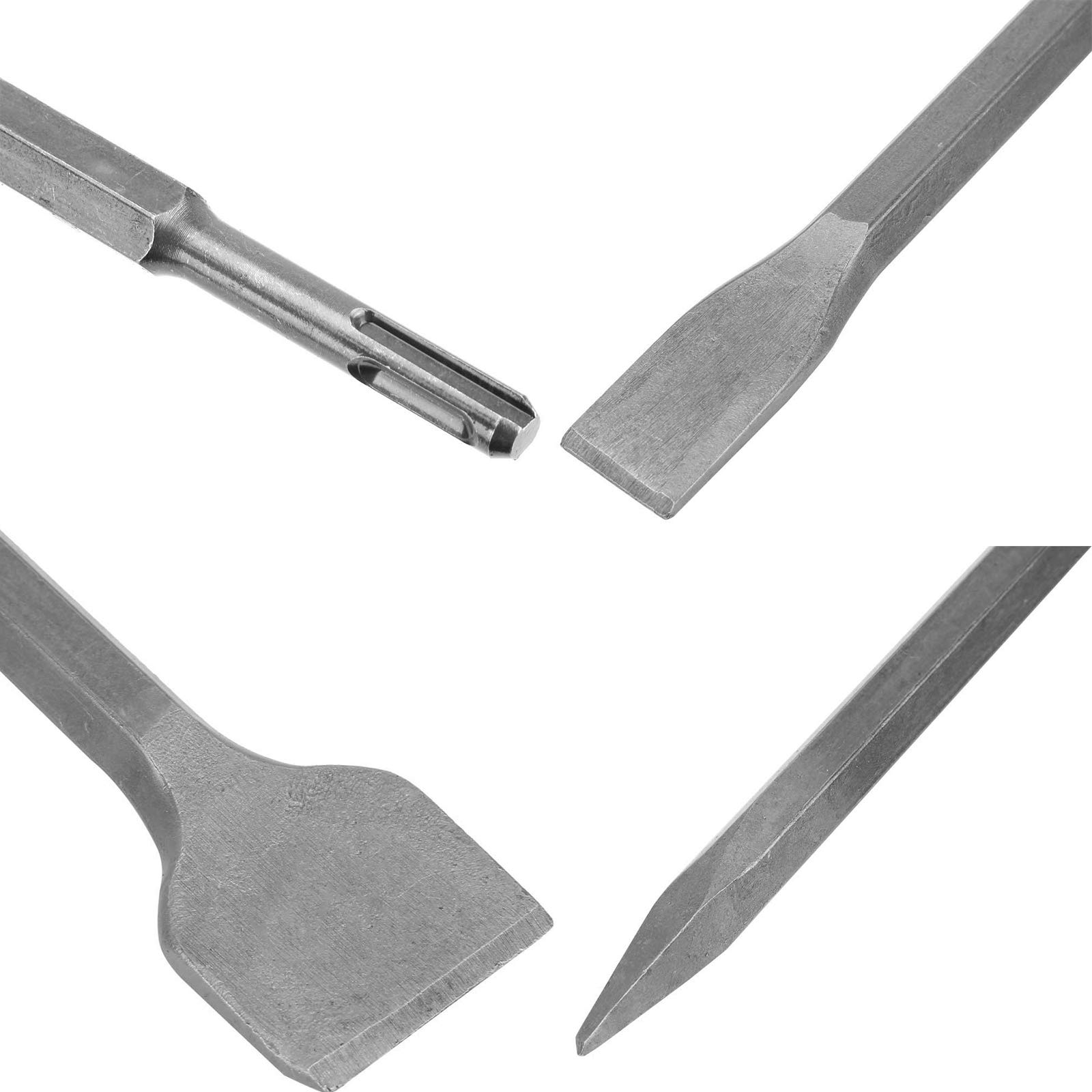 Scalpello, Set Di Punte per Scalpello per Martello Pneumatico da 3 Pezzi, Martello Demolitore Elettrico Demolitore per Calcestruzzo Scalpello Piatto Dilatato Piatto con Punta per Mattoni