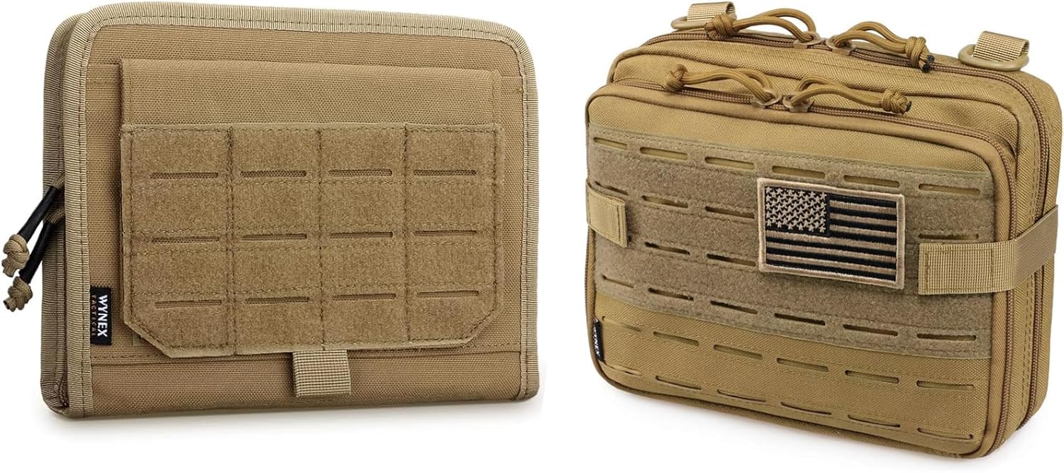 WYNEX Tactical Folding Admin Pouch, Molle Tool Bag With Laser-Cut Design, Utility Organizer EDC Medical Bag, Nylon Pouches With Molle Attachment