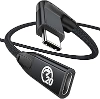 Vista 17 de UseBean Cable de extensión USB C en ángulo recto de 0.6 pies, 90 grados USB-C 3.2 Gen 2 20Gbps macho a hembra tipo C 4K cable extensor de video