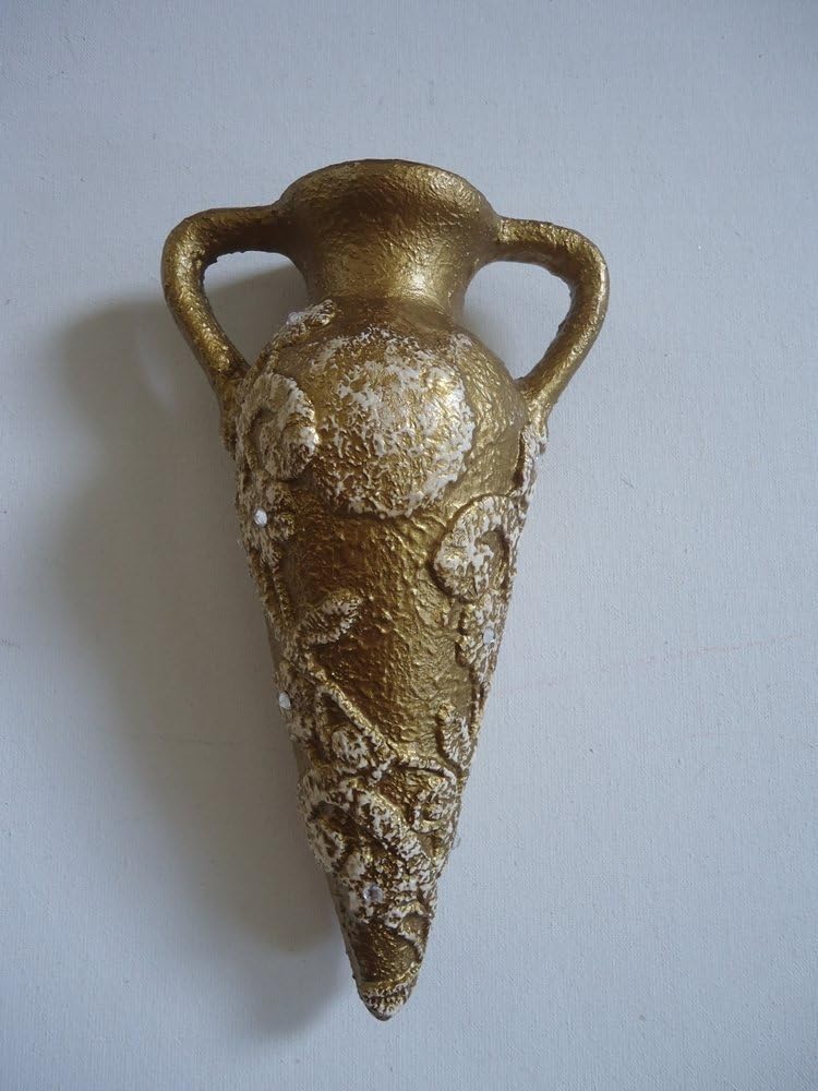 Amphora vase, wall vase, Swarovski elements, Gold