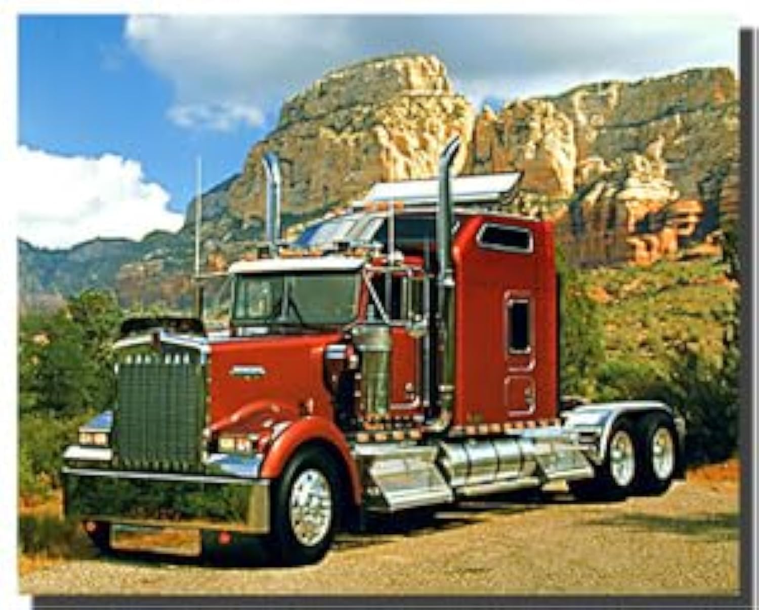 Amazon.com: Impact Posters Gallery Maroon Kenworth Truck