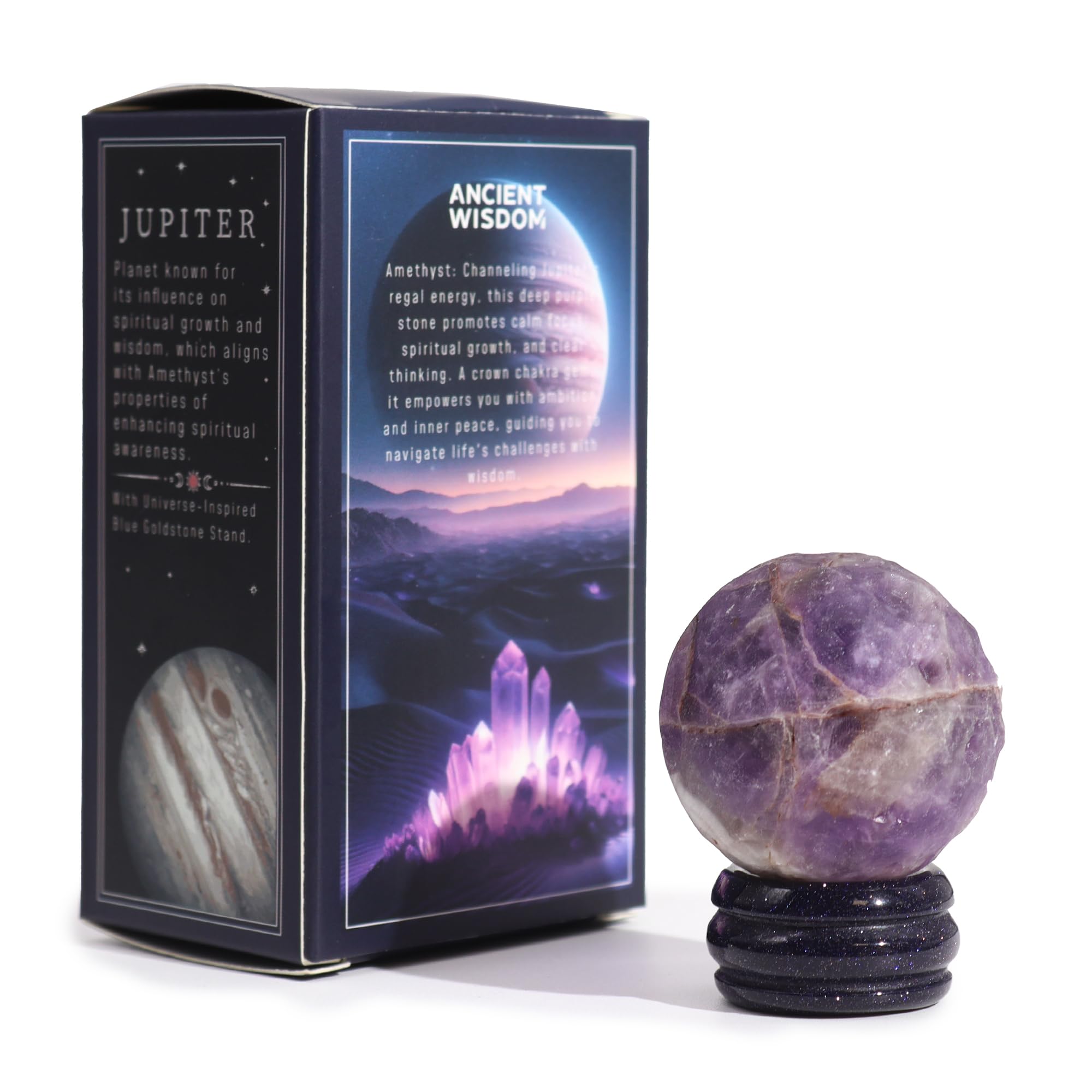 Stand Jupiter Gemstone Ametyst Planet On Sola Goldstone