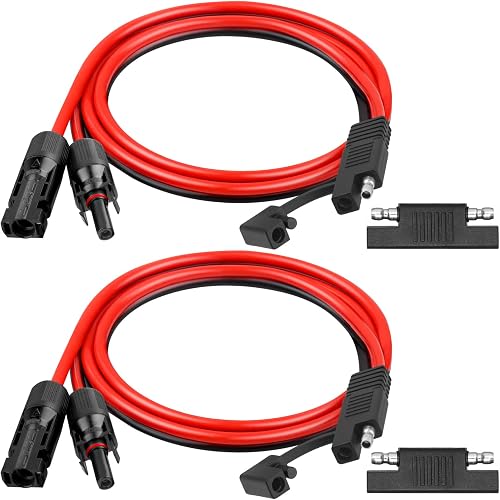 Kimbluth 2PCS 10AWG Solar Panel to SAE Adapter Cable 3FT SAE Plug Cable PV Solar