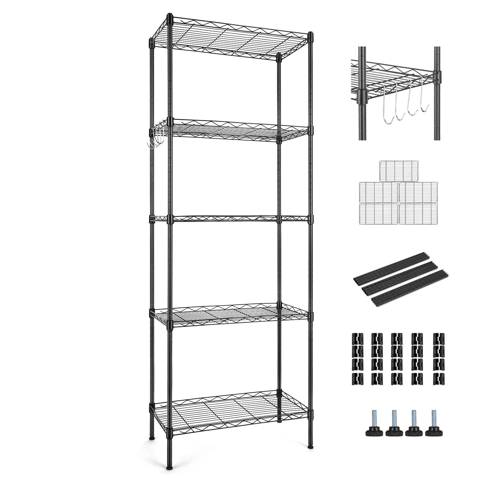 Buy Storage Shelves Heavy Duty Metal Shelving,Farexon Adjustable Steel Wire Rack Shelving,5Tier