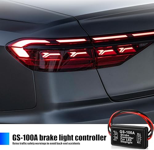 Miniatura 3 de Fogfar 2 PCS 12-24V Headlight Controller, High Brake Controller, Flash Strobe Controller, Tail Light Safety Tips, for Motorcycles Cars Trucks (Black)