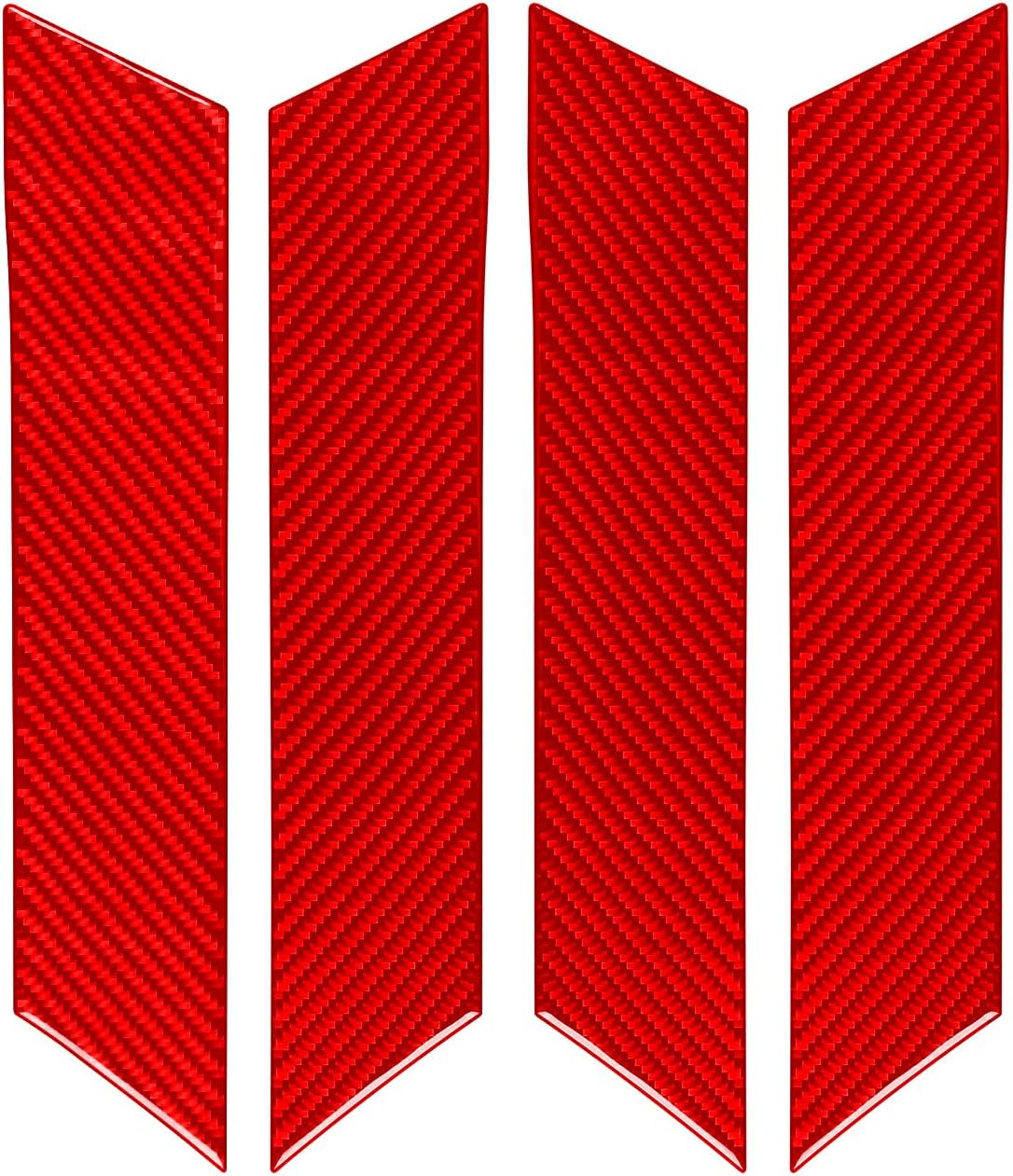 Real Bright Red Carbon Fiber Car Inner Door Panel Decorative Strip Sticker Auto Interior Accessories Compatible with Toyota Tundra 2022 2023 2024 2025(XK70)/Sequoia 2023 2024 2025(XK80)-Type B