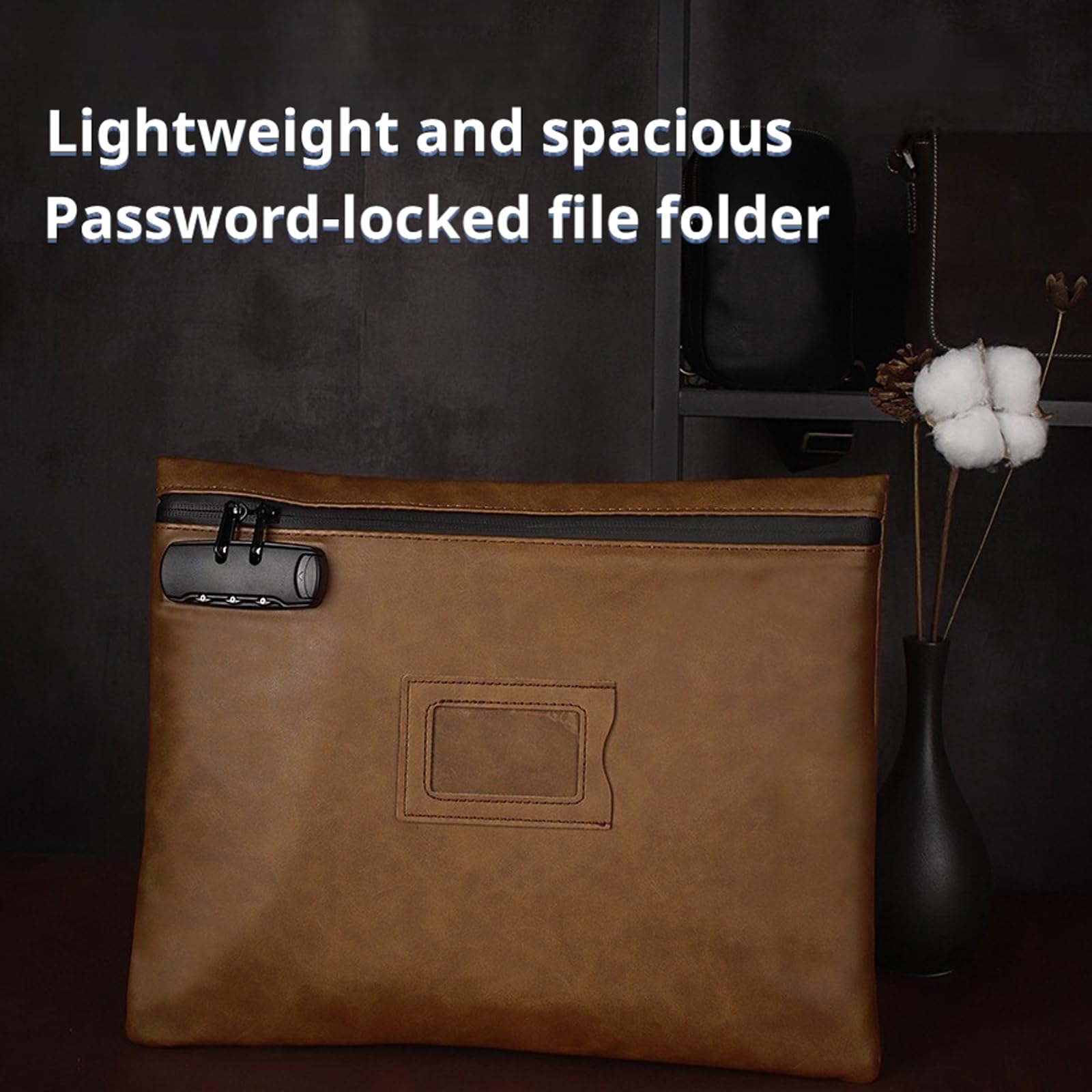 Busta carta formato lettera con accessori sicurezza, finestra frontale per, custodia organizer con cerniera per riunioni, chiusure, viaggi per notai mobili con finestra Custodia carta