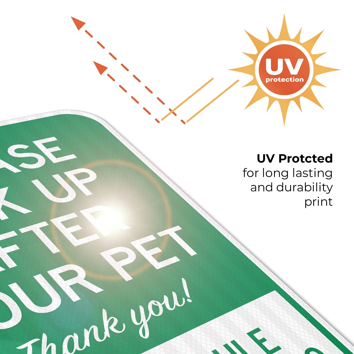 Please Pick-Up After Your Pet Thank You Its The Rule Fines $25-$250 Sign, 12x18 Inches, 3M EGP Reflective .063 Aluminum, Fade Resistant, Made in USA