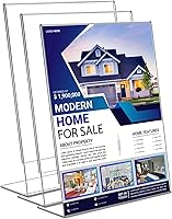 Vista 9 de Soporte de acrílico para letreros – 8.5 x 11 pulgadas, soportes de plástico acrílico para literatura, paquete de 12 soportes para letreros