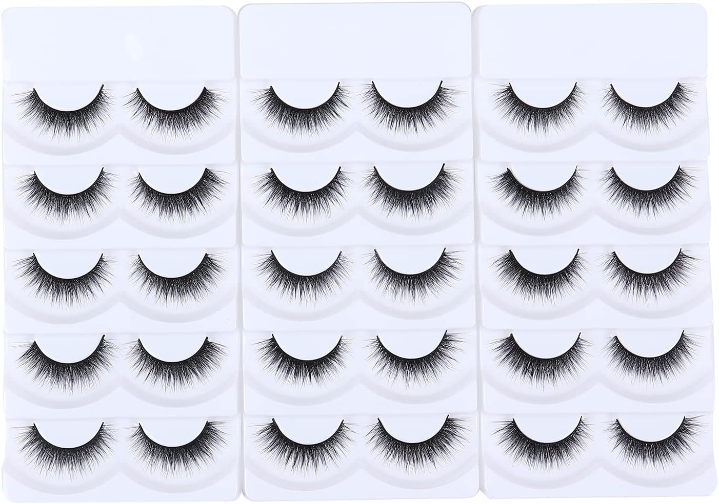 14mm False Lashes Natural Dramatic Eyelashes Handmade 3D Mink Faux Lashes Pack 3D/F41 (15 Pairs/3 Pack)