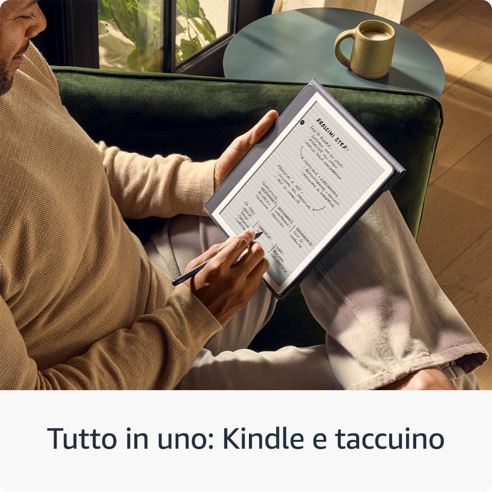 Kindle Scribe (versione 2024) 16 GB, una custodia in pelle Amazon Premium e un alimentatore Amazon Powerfast da 9 W