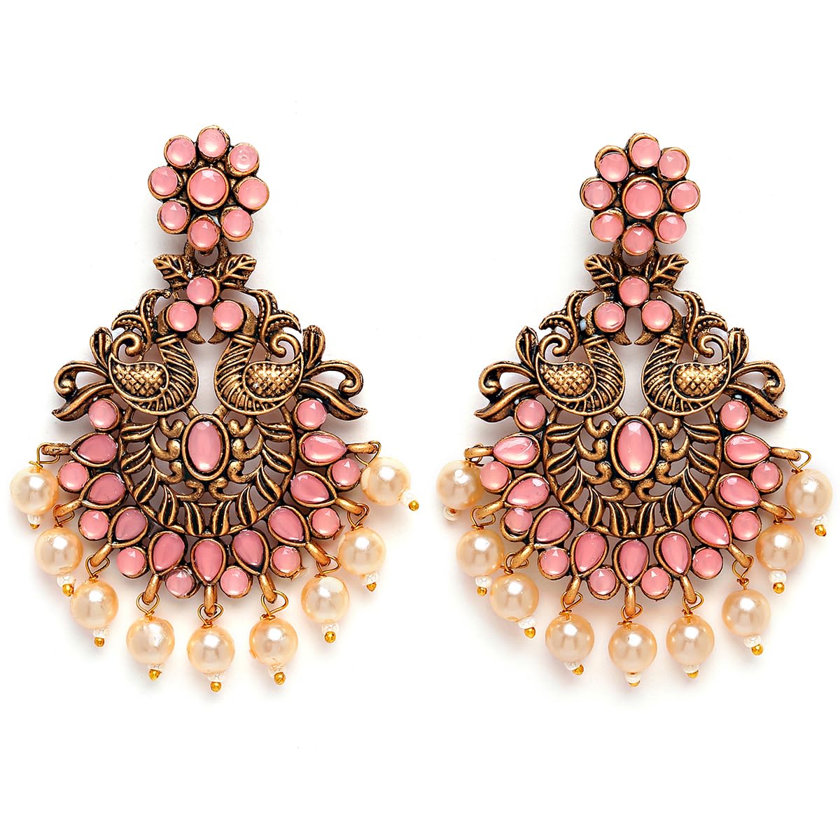 See full amazon price history chart for Karatcart Antique Gold Plated Pink and Golden Pearl Studded Dangler Earrings for Women Karatcart Antique Gold Plated Pink and Golden Pearl Studded Dangler Earrings for Women (B0BG67MS85) Amazon Price History, Amazon Price Tracker