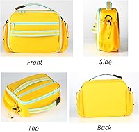 Vista 6 de Cerbonny Fiambrera para niños, amarillo-3, unisex, poliéster, con aislamiento, fácil de limpiar, múltiples opciones de transporte, gran capacidad