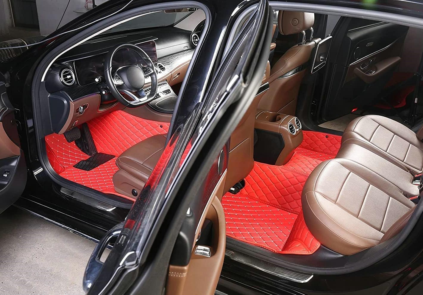 Custom Car Mats Accessories Women Men All Weather Waterproof Floor mats Compatible with Automotive Car Floor Mats (Black and Black Stripe)
