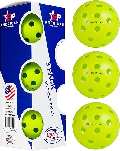 Miniatura 9 de EPAMERICAN Pelotas de pickleball para exteriores aprobadas por USAPA - Pelotas de pepinillo para jugar al aire libre Sin puntos muertos, rebote