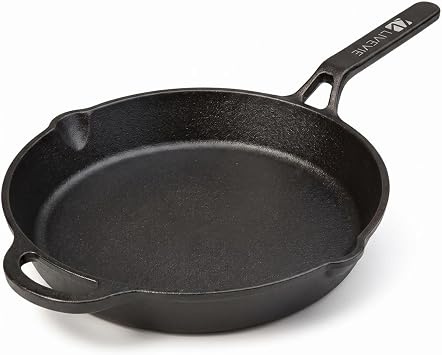 LIVEVIE 10-Inch Cast Iron Skillet, Pre-Seasoned Cast Iron Frying Pan with Long Handle, Heavy-Duty Tawa for Roti, Dosa, Pancakes, Tortillas & Everyday Cooking