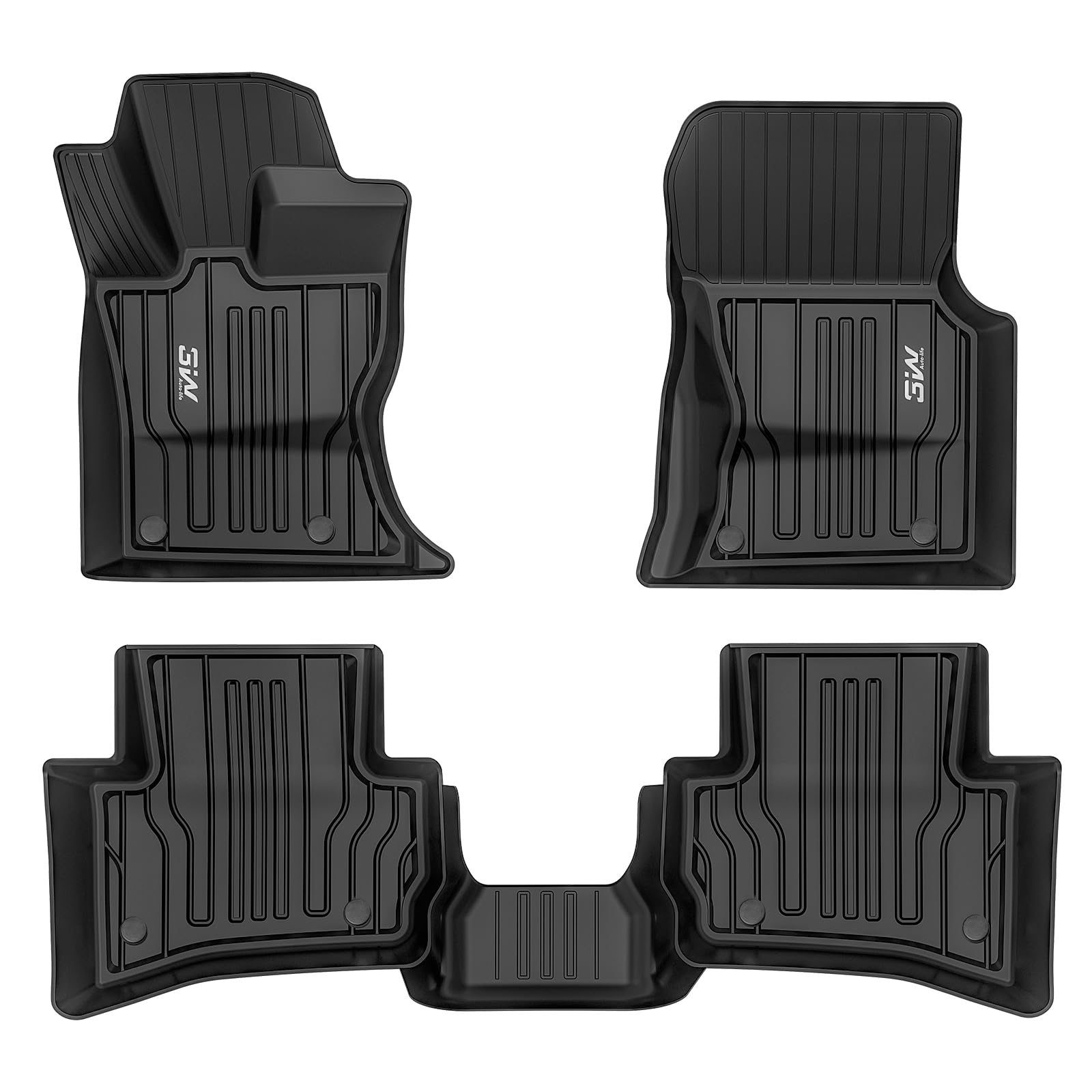 3W Jaguar ZY1052003-1-1-2 F-Pace Model Floor Mat Liner Black