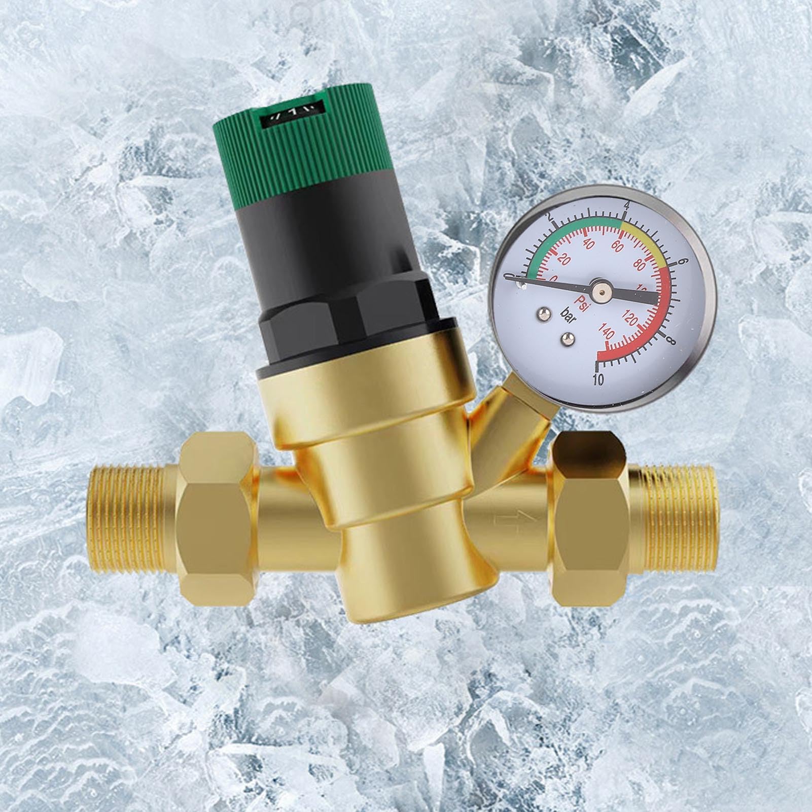 Jectse Regolatore di Pressione Dell'acqua Regolabile Riduttore di Pressione Dell'acqua Efficiente per Scaldabagni a Gas Senza Serbatoio Ottone (1/2 pollice (DN15))