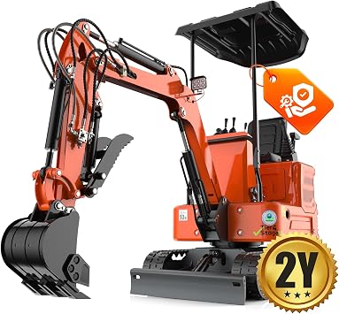 DS15-2Y Mini Excavator, 24 Months Parts Replacement, 1.2 Ton New Digger, w/Pilot Control System, B&S Gasoline, Hydraulic Thumb Clamp, Bucket, delivery & unloading Services 90% Assembled