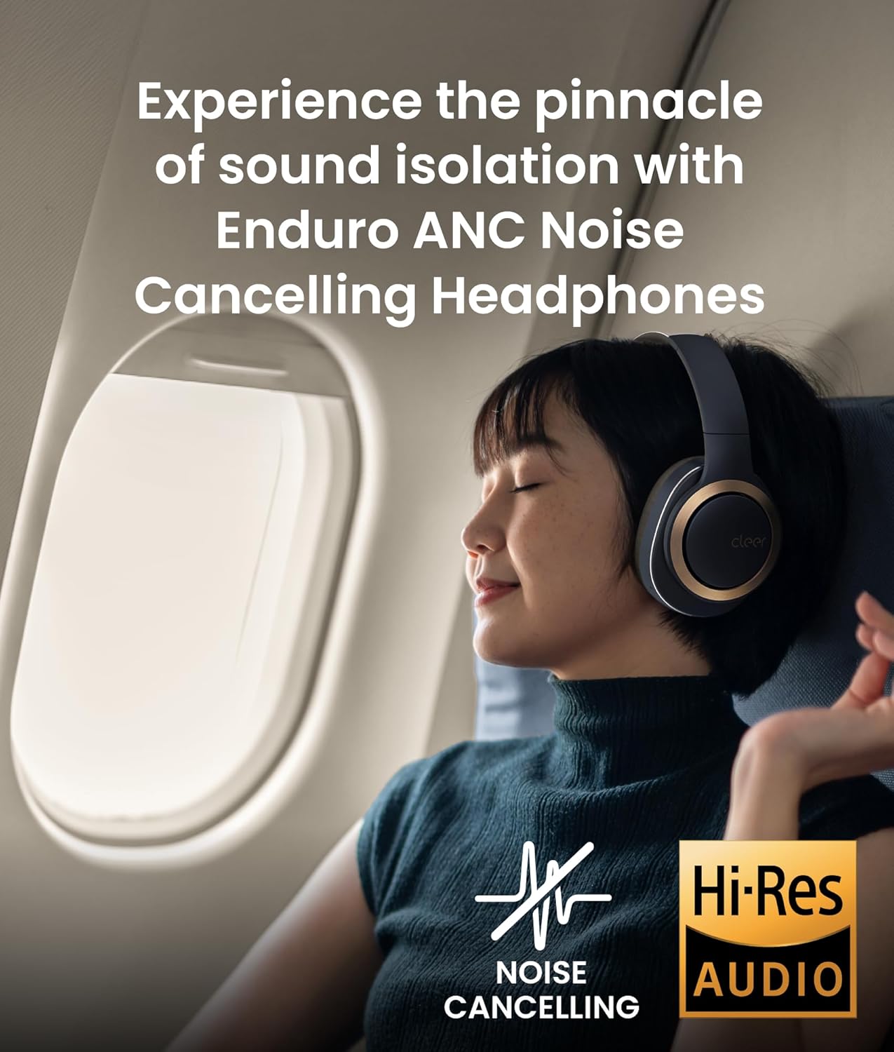 Cleer Enduro ANC Noise Cancelling Over the Ear Bluetooth Headphones with Mic, 60 Hrs Playtime, Noise Canceling, Ambient EQ Modes, Hi-Res Audio, Deep Bass, Multi-Point Connect, Bluetooth 5.0, Dark Navy - Image 8