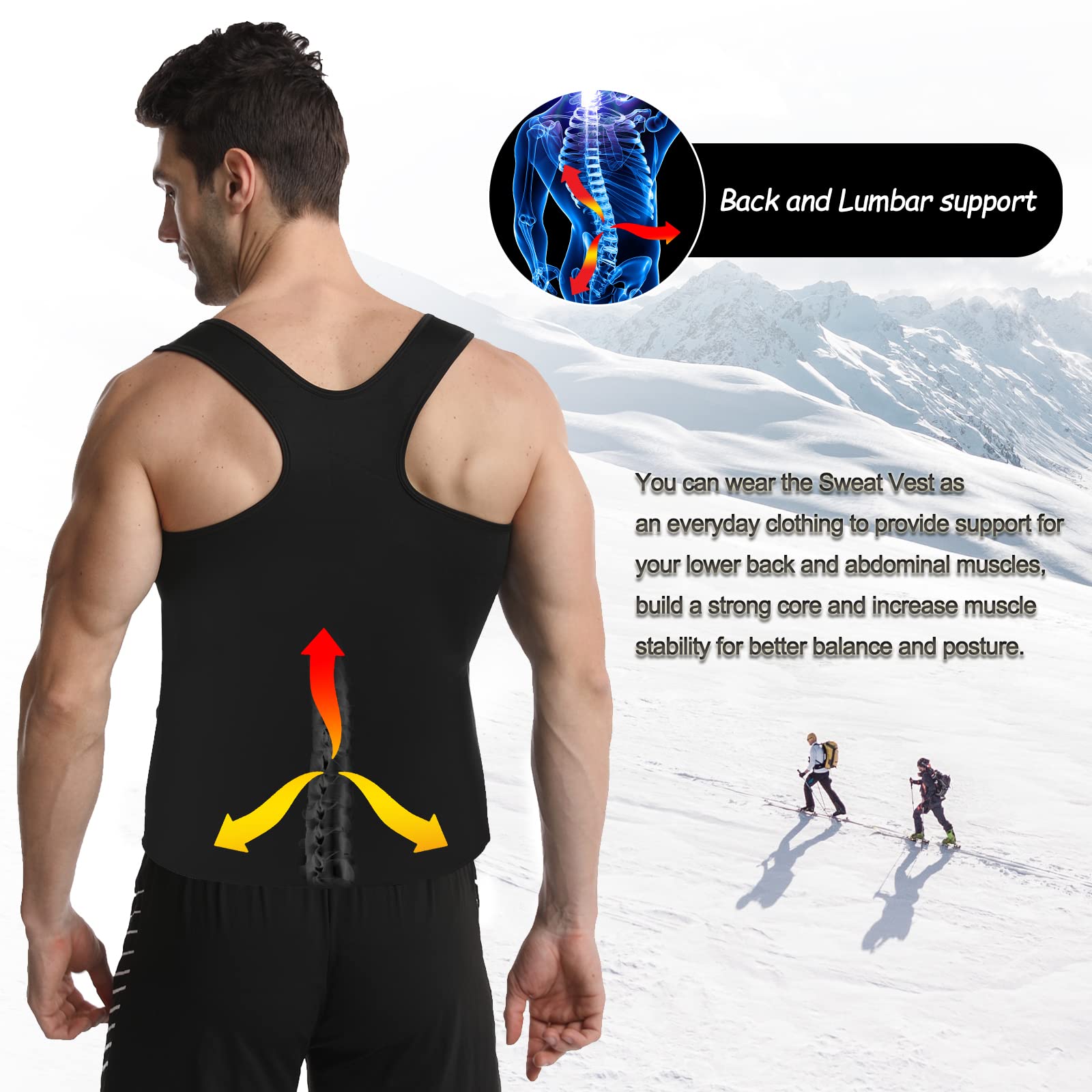 FEimaX Gilet Dimagrante Uomo Neoprene Sauna Body Shaper Fitness Snellente