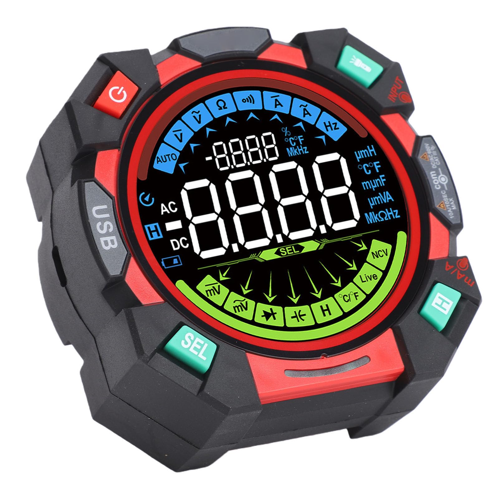 Bewinner Multimetro TRMS 6000 Conteggi Voltmetro Ricaricabile con Range Automatico, Tester Elettrico di Tensione CA CC con Schermo a Colori, Test di continuità Diodi NCV, Sicurezza CAT III 600 V,