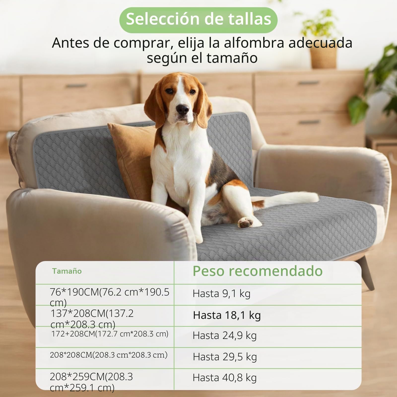Manta Impermeable para Perros, Almohadilla de Entrenamiento Reutilizable Antideslizante Protector de Muebles, Sofá, Cama Lavable para Cachorros, Perros y Gatos 137 x208 cm