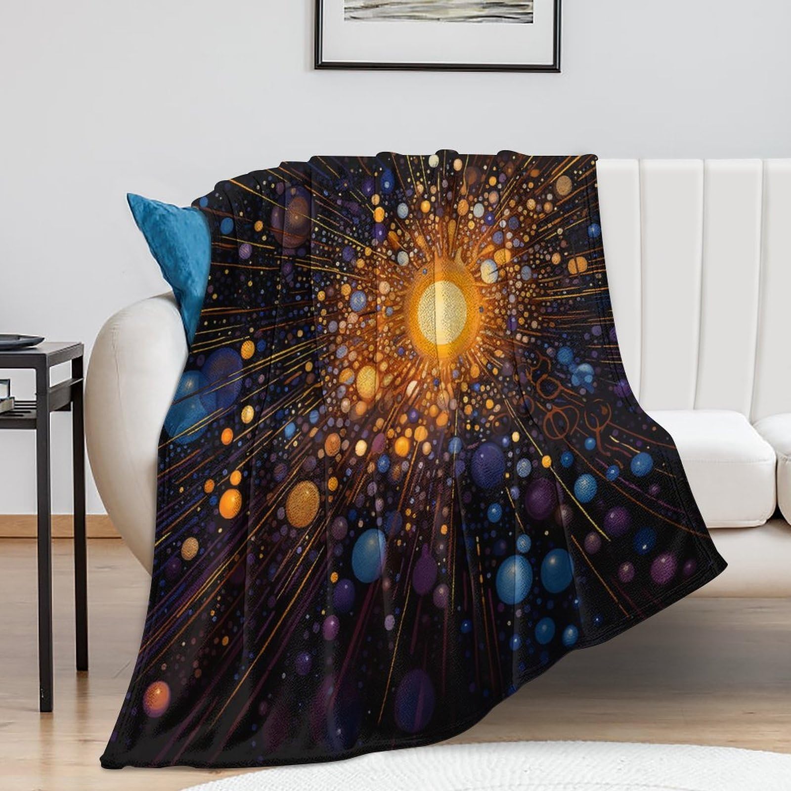 Couverture de lit en peluche douce au fini élégant à pois