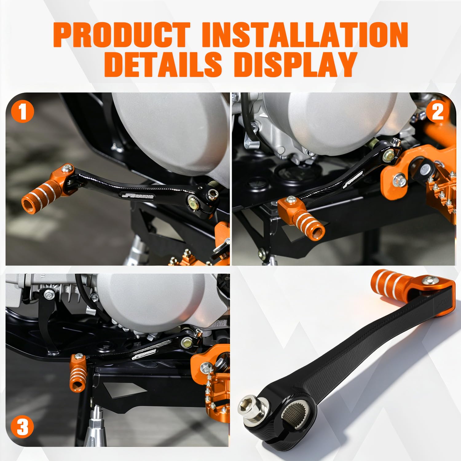 JFG RACING Leva Cambio Moto,Leva del Cambio Pieghevole in Alluminio CNC per Dirt Pit Bike 50cc-125cc XR50 CRF50 XR70 CRF70 XR110 CRF110-Arancione