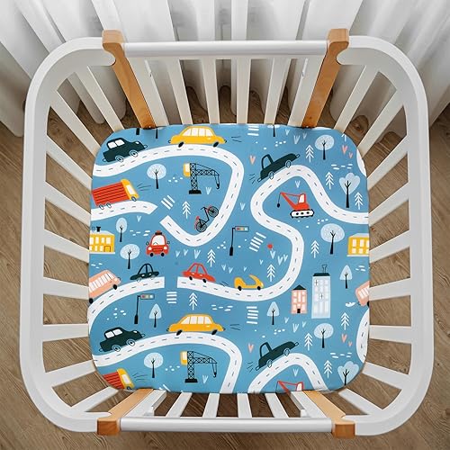 Miniatura 34 de Cloele Sábanas bajeras cuadradas perfectas para colchones portátiles de 36 x 36 pulgadas, sábanas cuadradas de jungla para cuna, sábana bajera