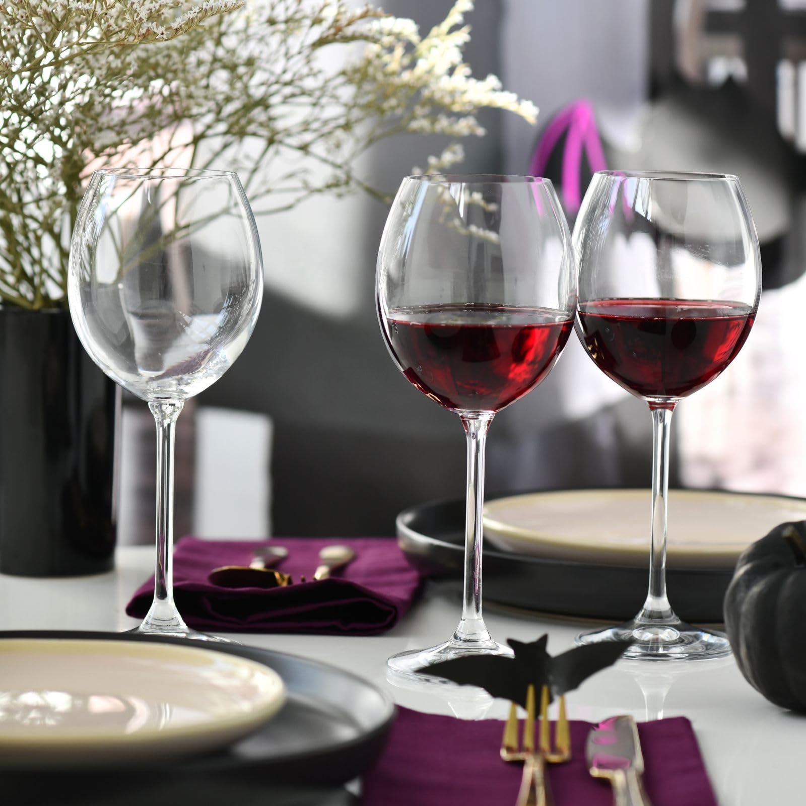 Krosno Copas de Vino Tinto Juego de 6, 380 ml, Colección Venezia | Vasos vino blanco, rosado, espumoso, cóctel, Cristal sin plomo, Apto para lavavajillas, Cristalería elegante, Idea de regalo