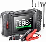 FLYLINKTECH Démarreur de saut de batterie de voiture Air Compresseur 150PSI, 6000A 20000mAh, Tous les gaz/10.0L diesel, coffre-fort avec affichage, 160W DC Dehors, lumière d'urgence