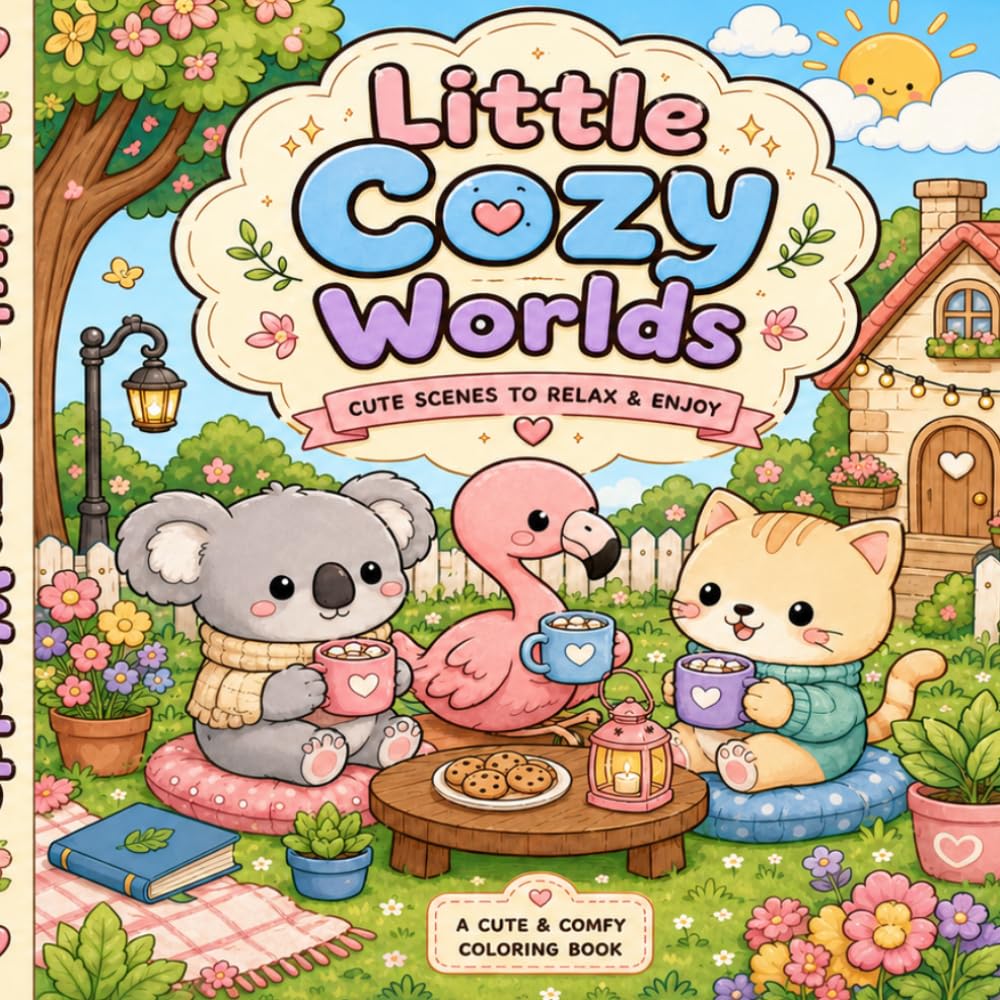 Little Cozy Worlds: Adorable Animal Coloring Pages for Relaxation, Creativity, and Sweet Everyday Moments (Little Snuggle Worlds)