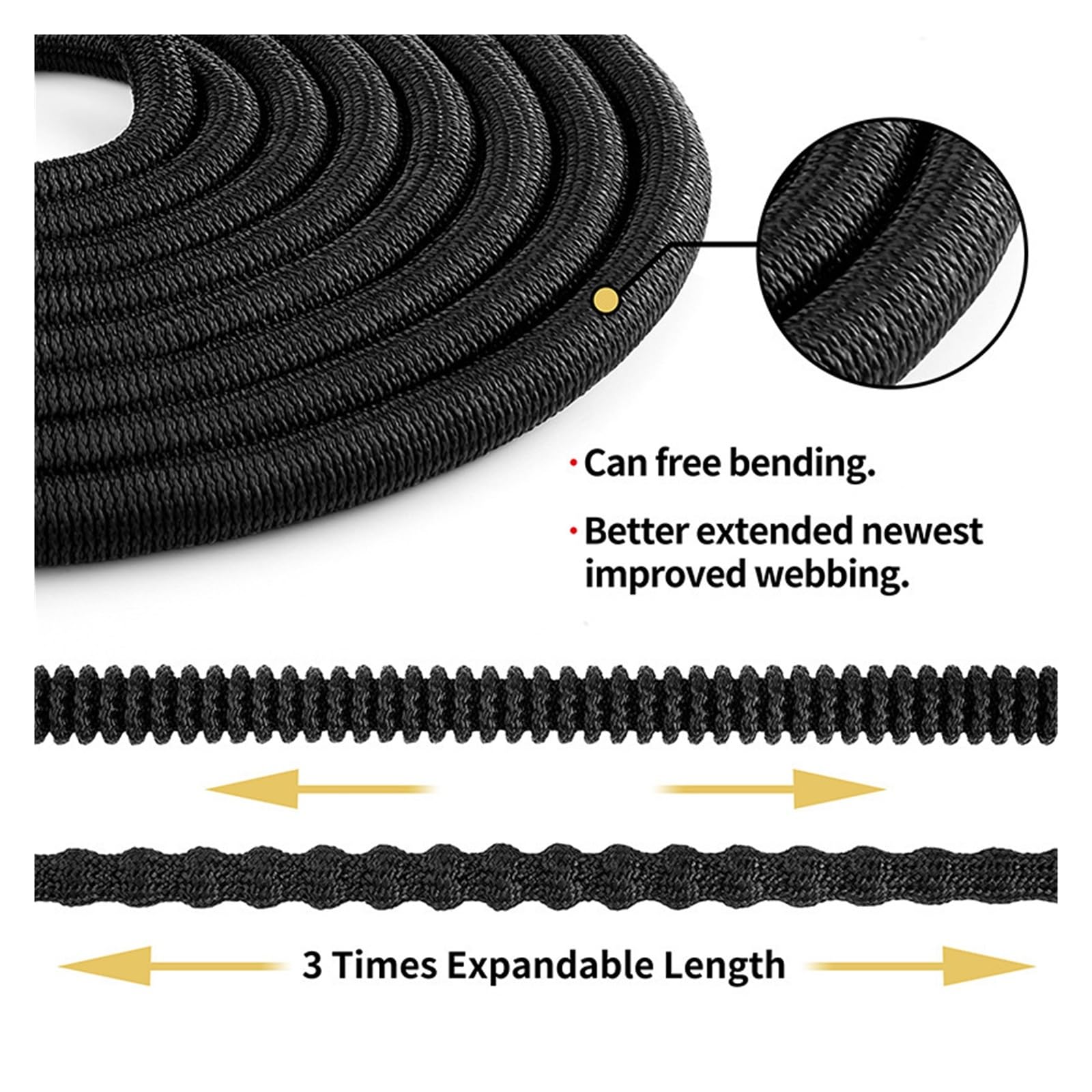 Manguera de jardín Extensible, Manguera de riego de 25 a 100 pies, Manguera de Limpieza de Alta presión, Manguera Flexible Extensible (50 pies - Extensible hasta 15 m)