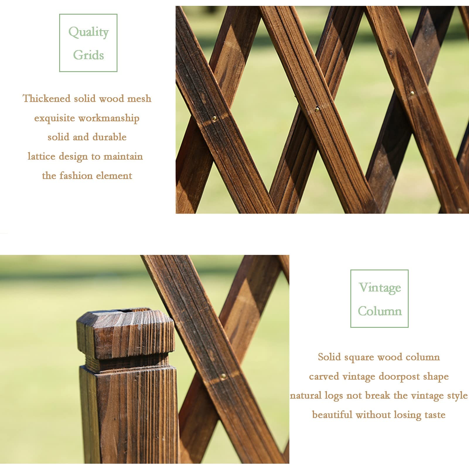 FWTXZTER Recinzione a Traliccio Estensibile, Siepe di Legno Artificiale, Recinto Grigliato di Legno Pieghevole Autoportante, Piante Rampicanti e Fiori di Sostegno in Giardino Patio, Balcone