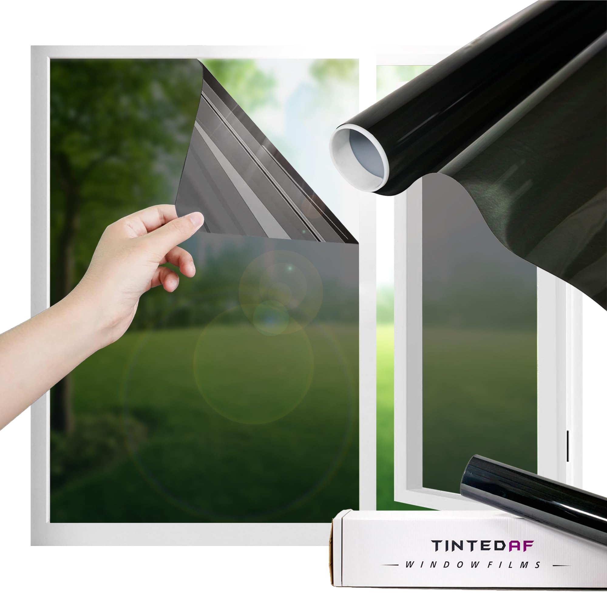 Window Privacy Film, Premium NanoCeramic Material,Heat Control 99% UV Blocking and Privacy Protection Window Film.Window Tint for Home Office (20% VLT, 17.5 Inch X 6.5 Feet)