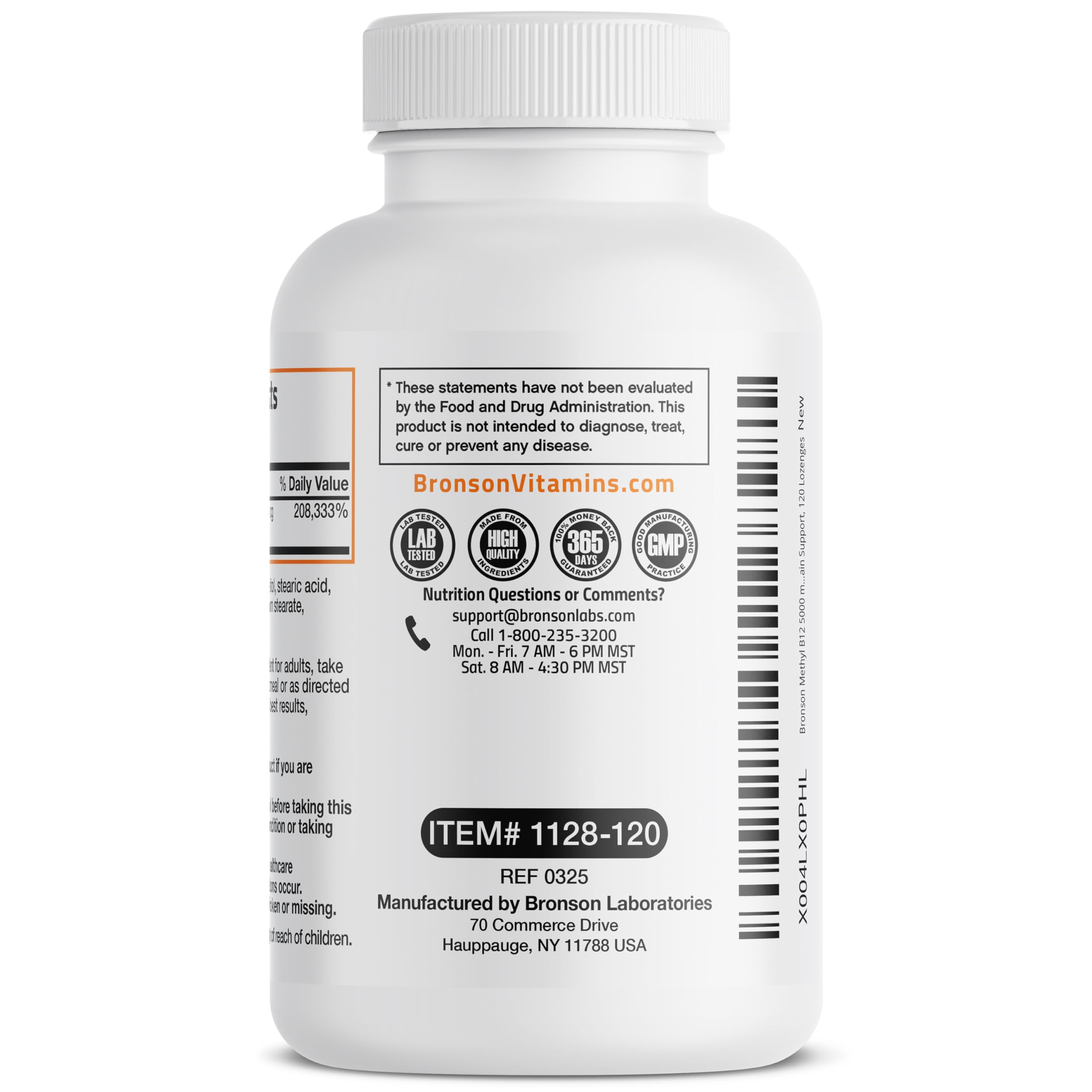 Bronson Methyl B12 5000 mcg Methylcobalamin Sublingual, 120 Lozenges — Amazon image 5