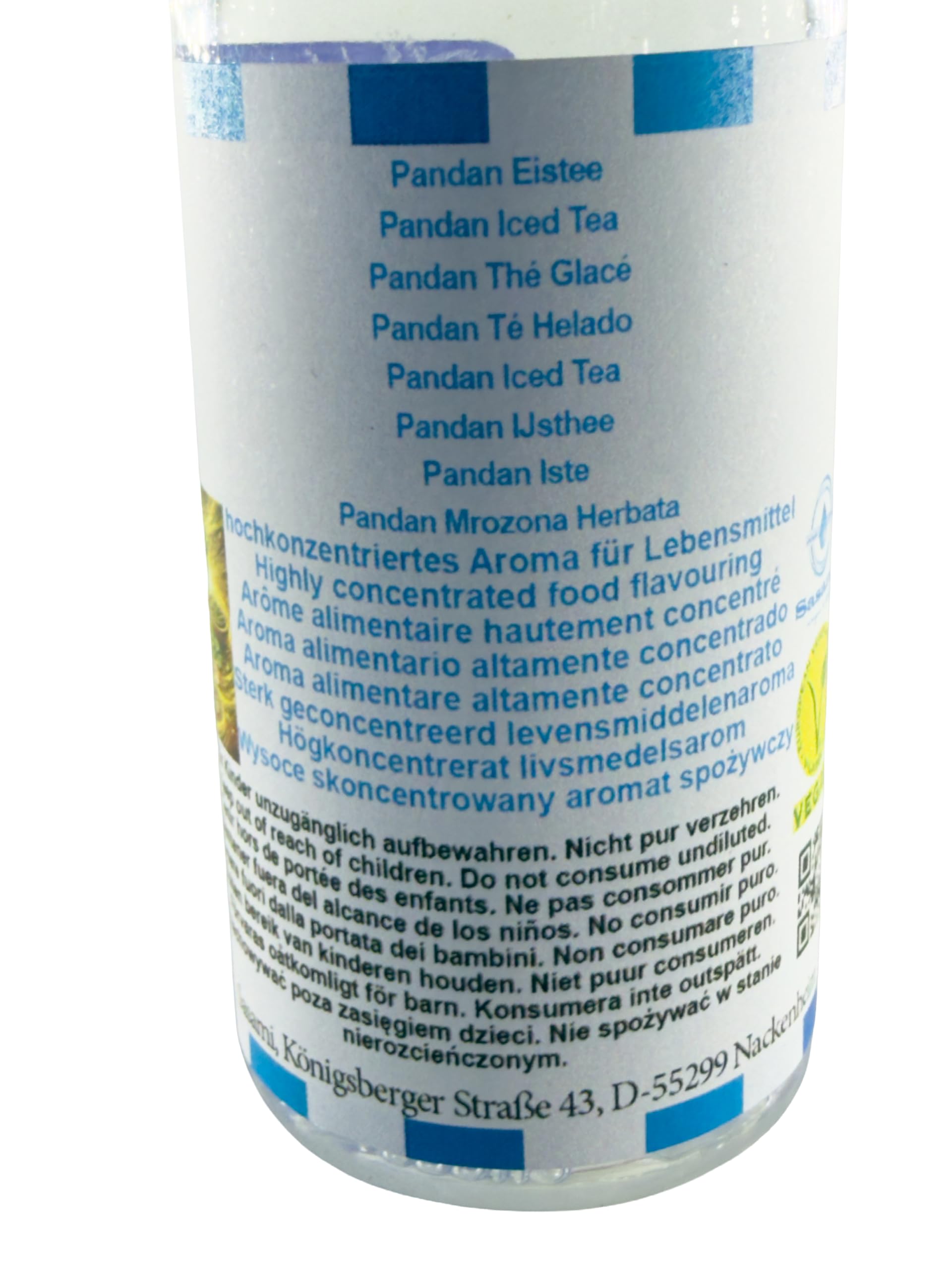 Pandan Té Helado Aroma Concentrado - Vegano - Sasami - 100ml