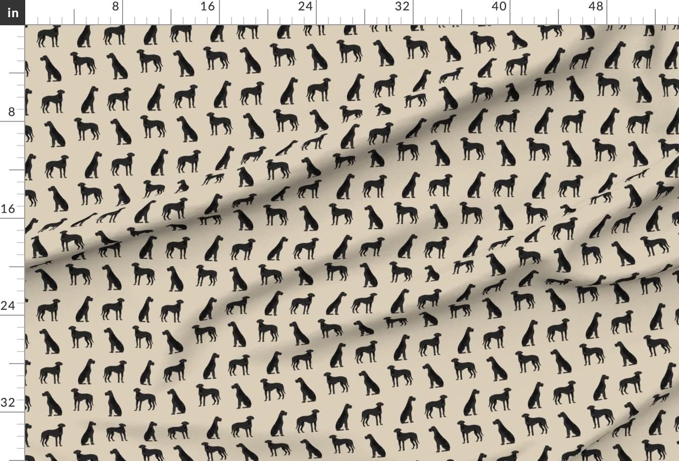 Spoonflower Fabric - Great Dane Black Simple Dogs Breeds Tan Pet Pets Portrait Printed on Minky Fabric by The Yard - Sewing Baby Blankets Quilt Backing Plush
